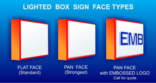 Lighted Box Sign Face Types